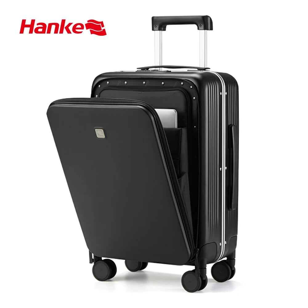 Hanke 2022 New Design Luggage Business Travel Suitcase Carry On Boarding Cabin Trolley Case PC Material Rolling Spinner Wheels - bertofonsi