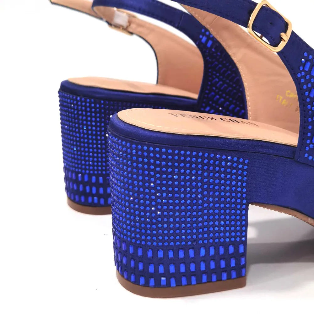 Venus Chan Wedding Shoes for Women Bride Platform Heels Italian Full Drill Design Elegant Shoes and Bags Matching Set 2023 - bertofonsi
