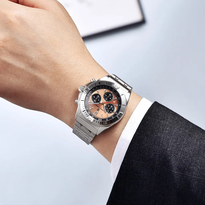 PAGANI DESIGN V2 Men Luminous Dive Quartz Fashion Chronograph VK63 AR Sapphire mirror watch for men Stainless steel Wristwatch - bertofonsi