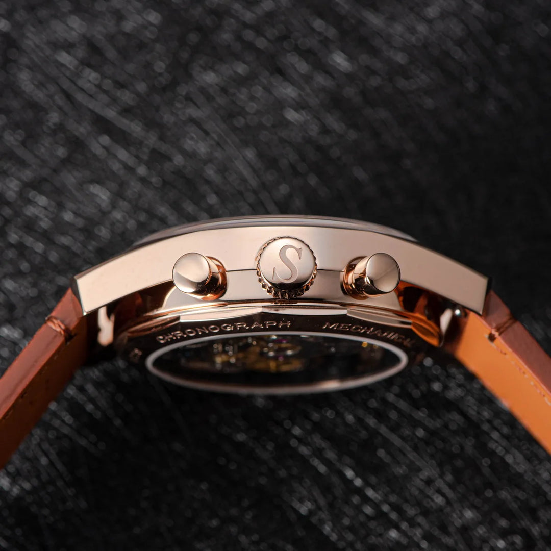 Sugess S442 New Series 38mm Chrono Master Chronograph Mens Watch Mechanical Wristwatches Dome Sapphire Tianjin Swanneck Movement - bertofonsi