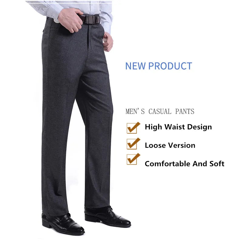MRMT 2023 Brand Men's Trousers Middle-aged Men Trousers Casual Loose Thin Pants for Male Straight High Waist Man Trouser Pant - bertofonsi