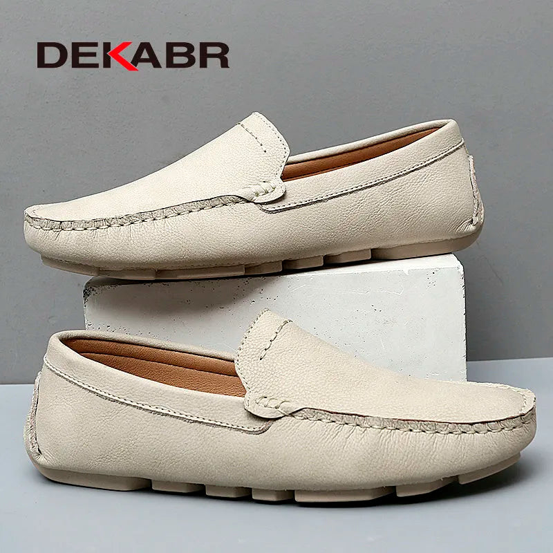 DEKABR Plus Size 38~47 Men Loafers Fashion Summer Casual Shoes Classics Lightweight Men Driving Shoes Non-slip Flat Shoes - bertofonsi