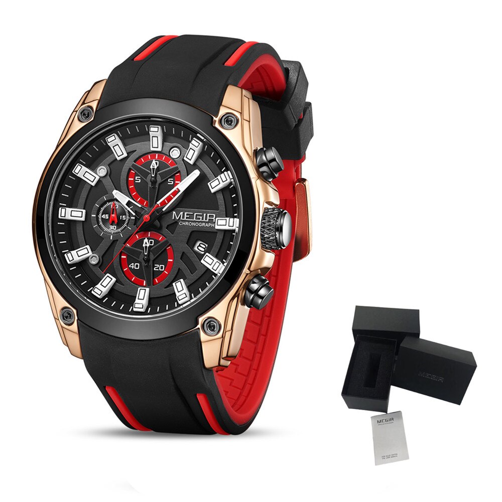 MEGIR Original Blue Sport Watches for Men Top Luxury Chronograph WristWatch Military Quartz Clock Luminous Big Dial Reloj Hombre - bertofonsi