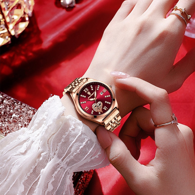 POEDAGAR Romantic Watches For Women Luxury Diamond Stainless Steel Bracelet Ladies Quartz Watch Waterproof Brand Luminous Clocks - bertofonsi