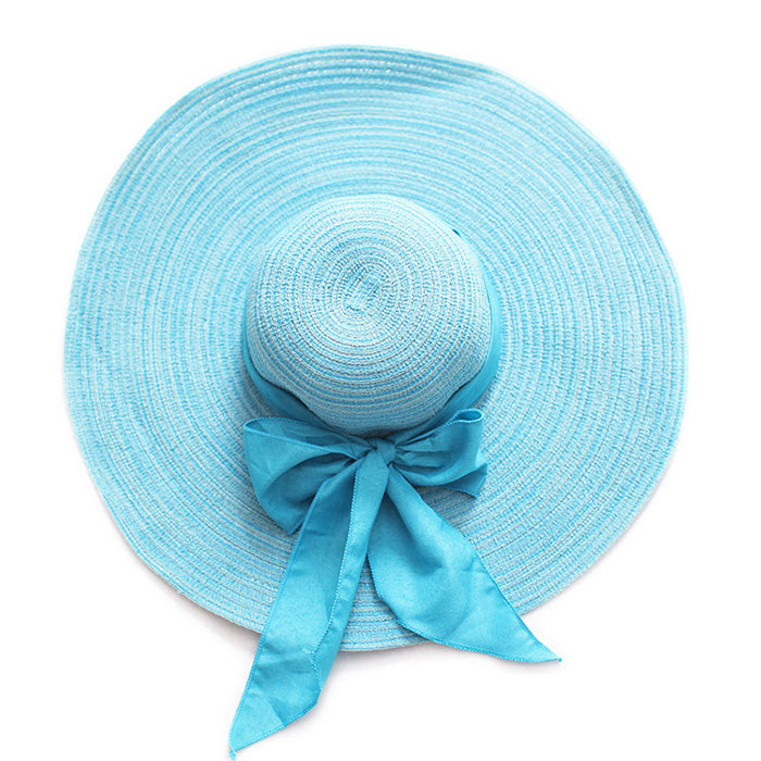 2023 Summer Seaside Holiday Travel Fashion Sun Protection Big Brim Hat Sunshade Sun Hat Beach Hat Striped Hat - bertofonsi
