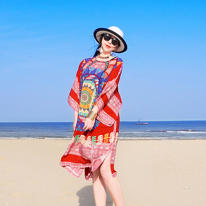 Ethnic Style Slim Looking Yunnan Thailand Holiday Beach Dress - bertofonsi
