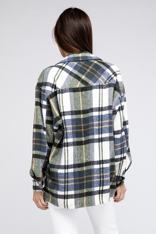 Textured Shirts With Big Checkered Point - bertofonsi