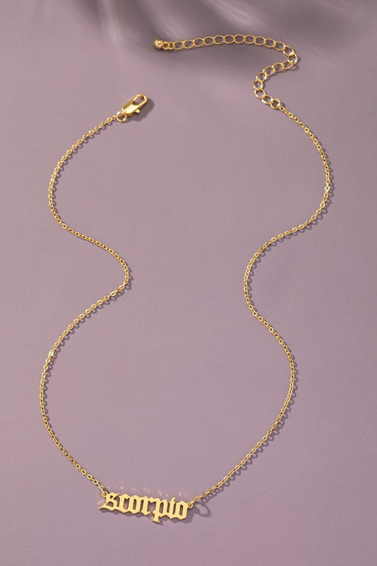 Laser cut zodiac sign pendant necklace - bertofonsi