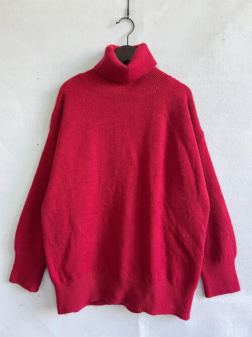 Turtleneck Long Sleeve Sweater - bertofonsi