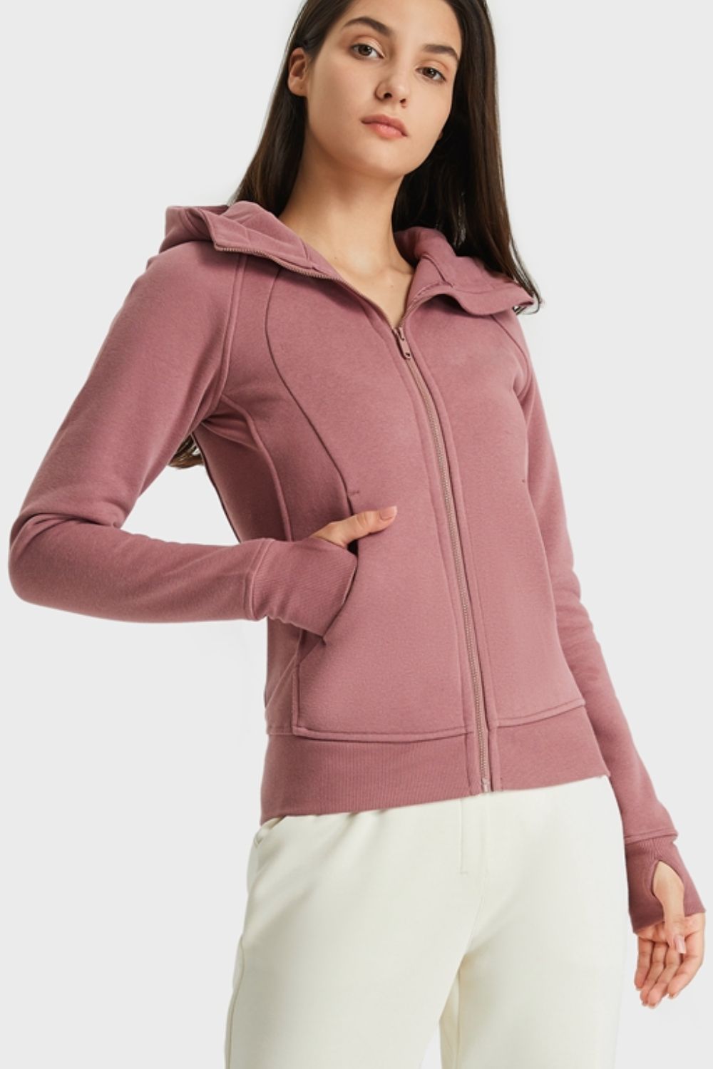 Zip Up Seam Detail Hooded Sports Jacket - bertofonsi