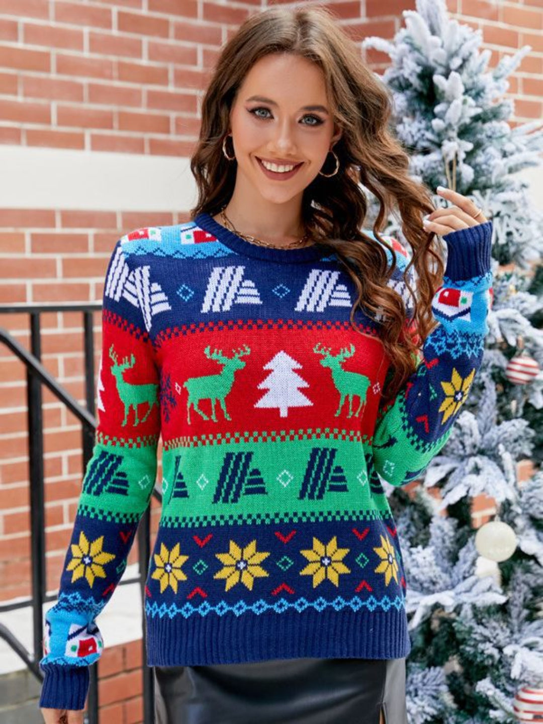 Christmas Round Neck Sweater - bertofonsi