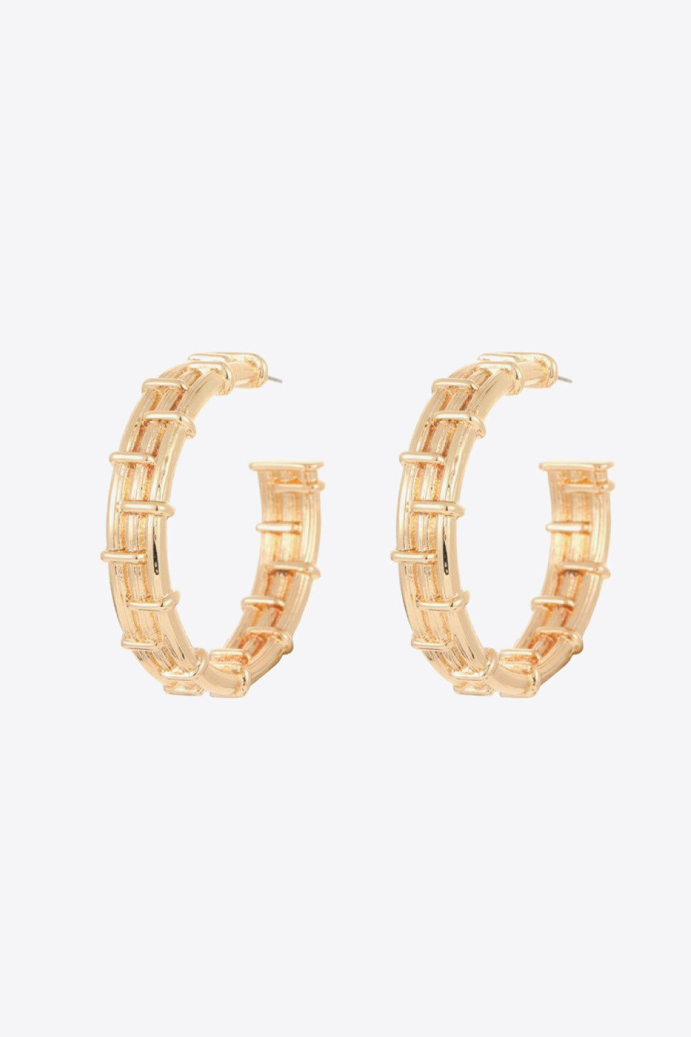 18K Gold-Plated Alloy C-Hoop Earrings - bertofonsi