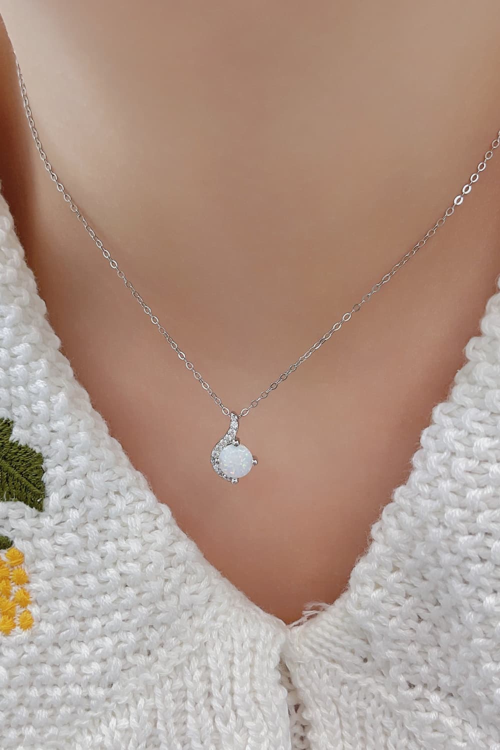 Sweet Beginnings Opal Pendant Necklace - bertofonsi