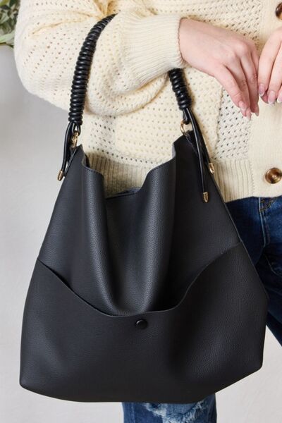 SHOMICO Vegan Leather Handbag with Pouch - bertofonsi
