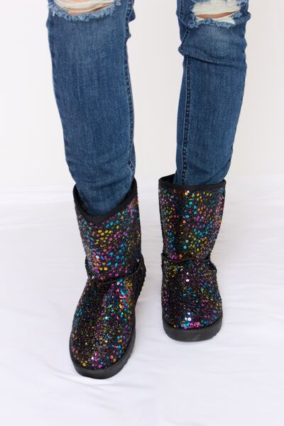 Forever Link Sequin Thermal Flat Boots - bertofonsi