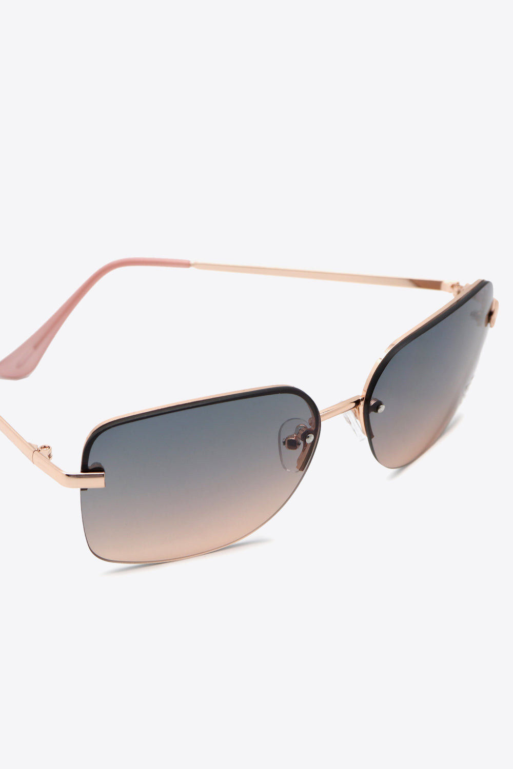 Rhinestone Heart Metal Frame Sunglasses - bertofonsi