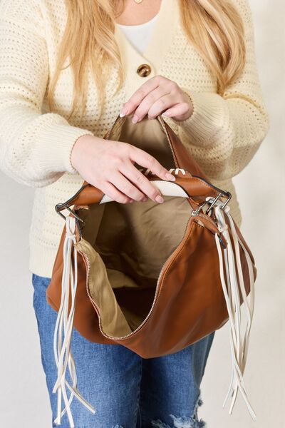 SHOMICO Fringe Detail Contrast Handbag - bertofonsi
