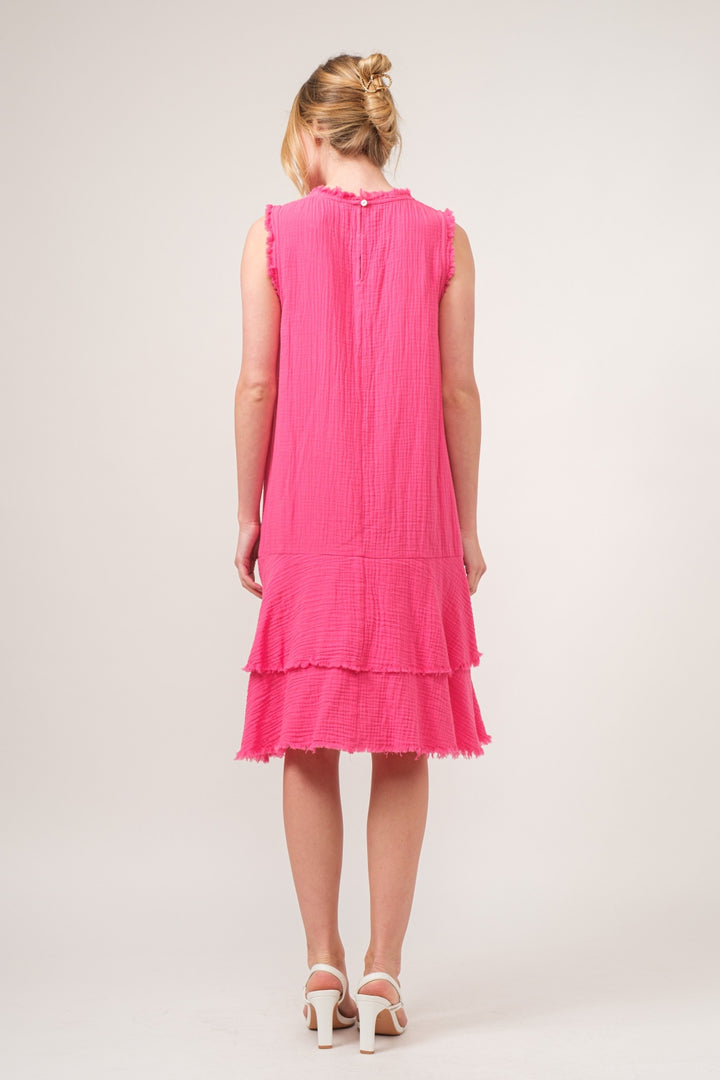 And The Why Washed Fringe Detail Tiered Dress - bertofonsi