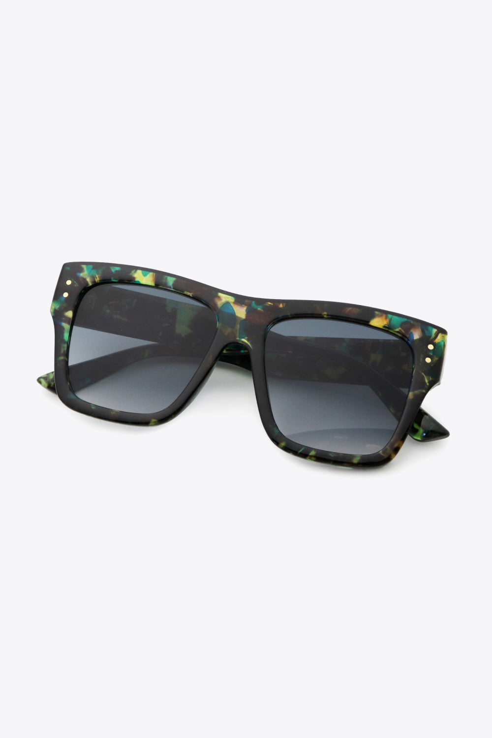 UV400 Patterned Polycarbonate Square Sunglasses - bertofonsi