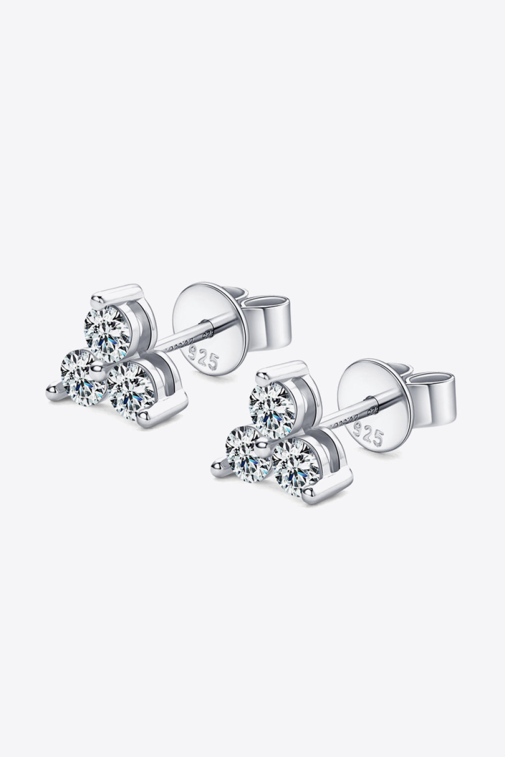 Moissanite 925 Sterling Silver Stud Earrings - bertofonsi