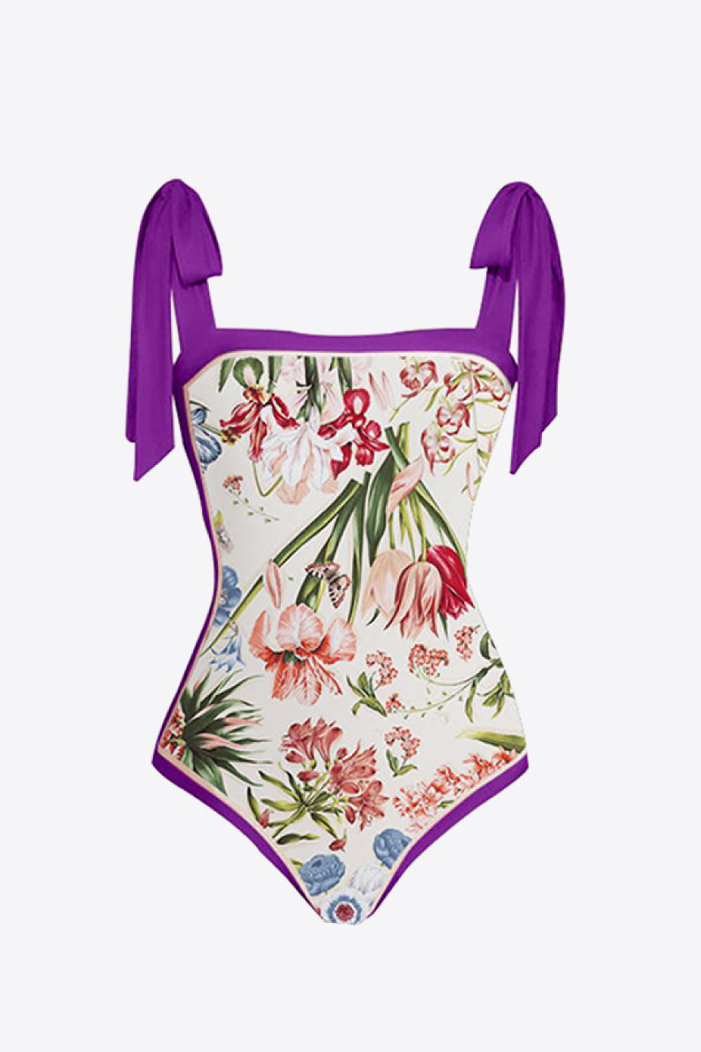 Floral Tie Shoulder Two-Piece Swim Set - bertofonsi