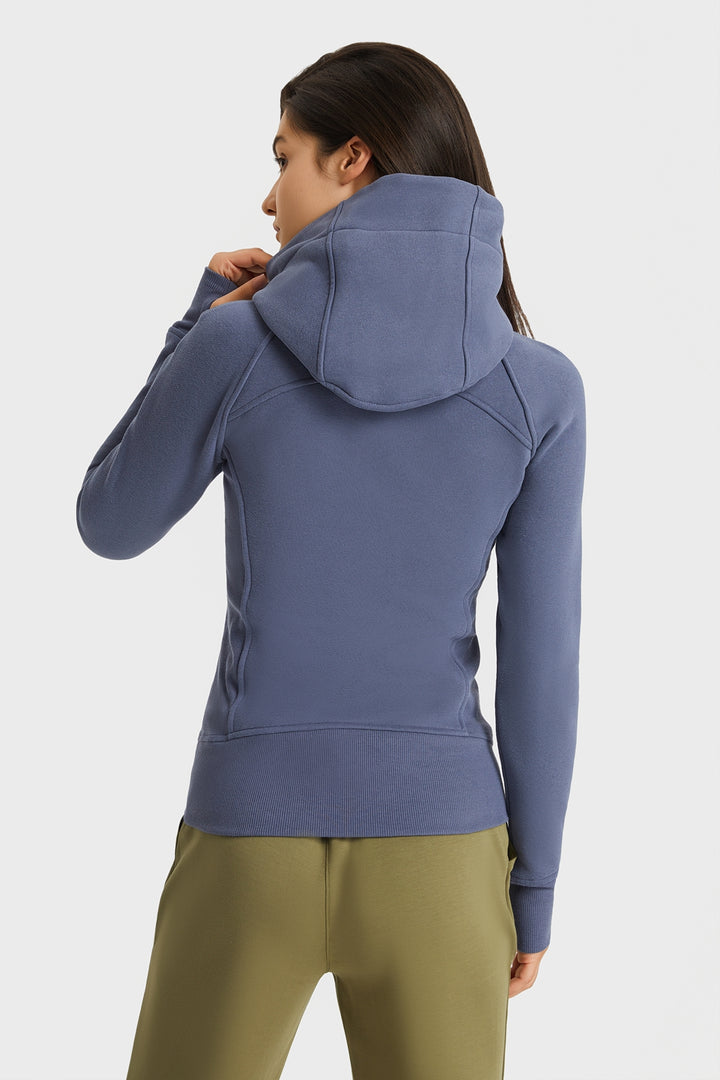 Zip Up Seam Detail Hooded Sports Jacket - bertofonsi