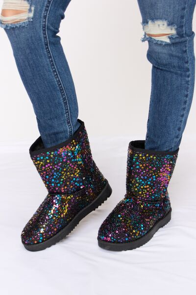 Forever Link Sequin Thermal Flat Boots - bertofonsi