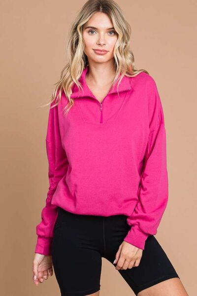 Culture Code Full Size Half Zip Long Sleeve Sweatshirt - bertofonsi