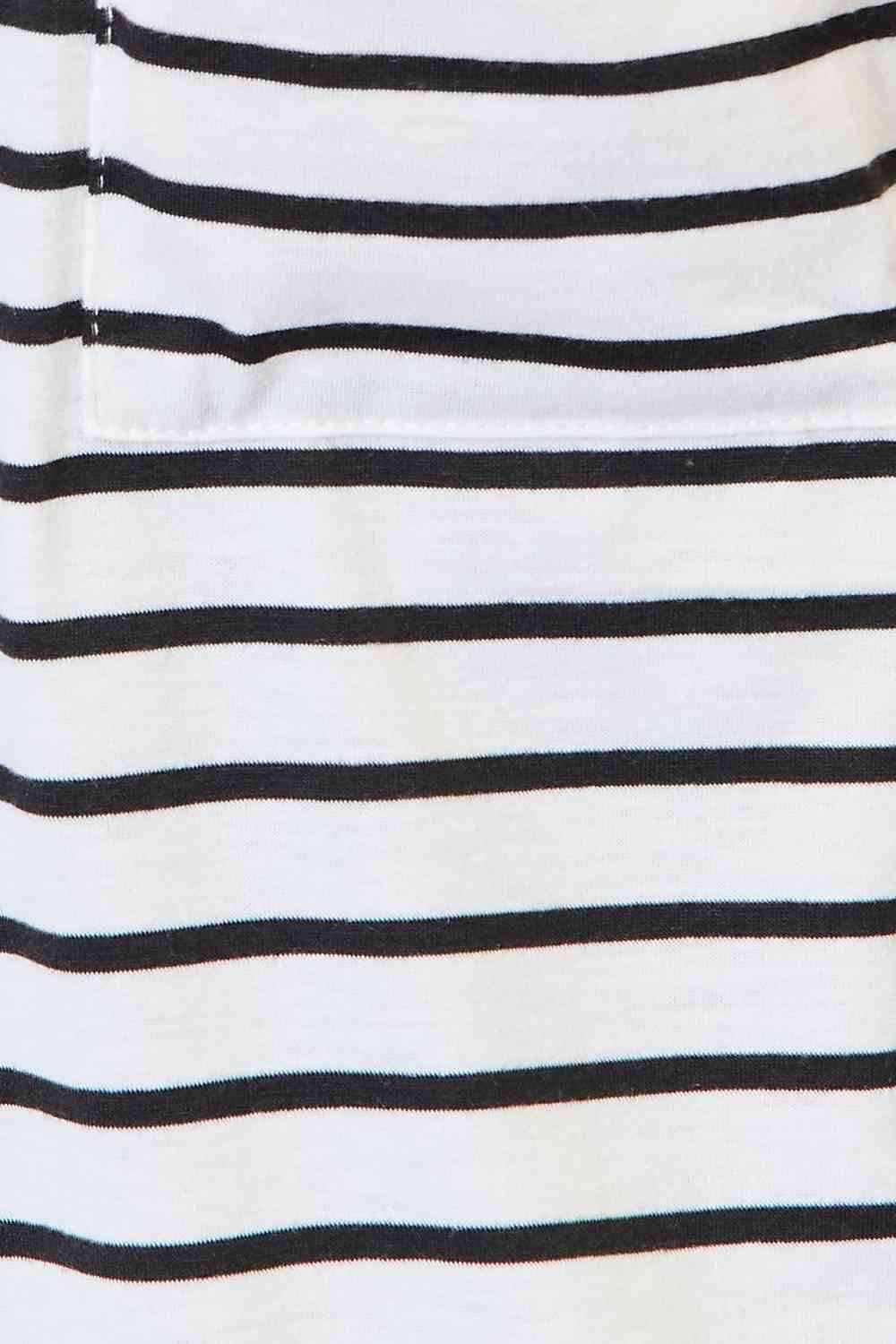 Double Take Striped Open Front Longline Cardigan - bertofonsi