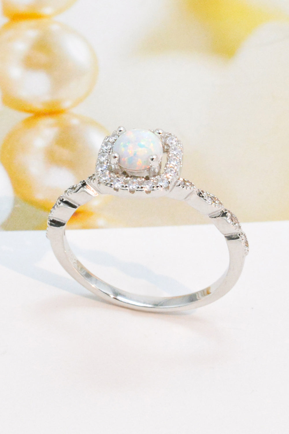 925 Sterling Silver Inlaid Opal Ring - bertofonsi