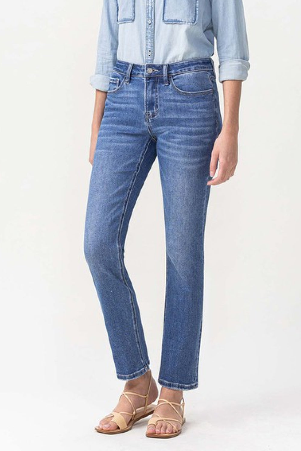 Lovervet Full Size Maggie Midrise Slim Ankle Straight Jeans - bertofonsi