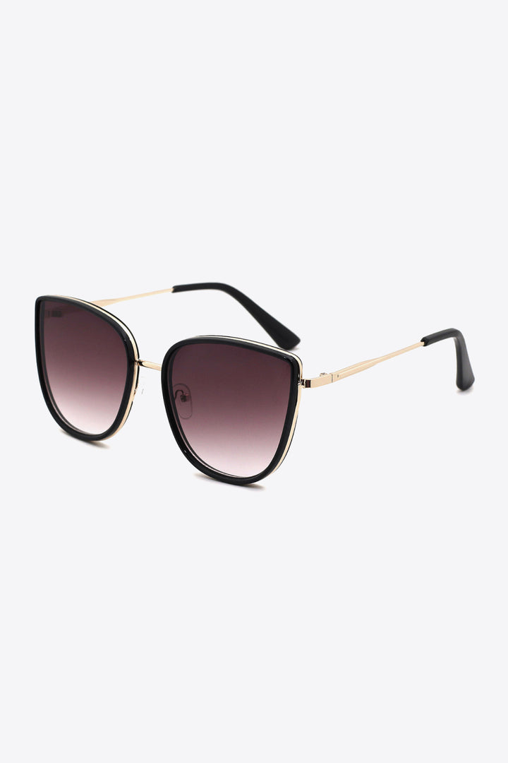 Full Rim Metal-Plastic Hybrid Frame Sunglasses - bertofonsi