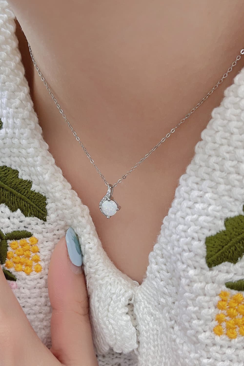 Sweet Beginnings Opal Pendant Necklace - bertofonsi