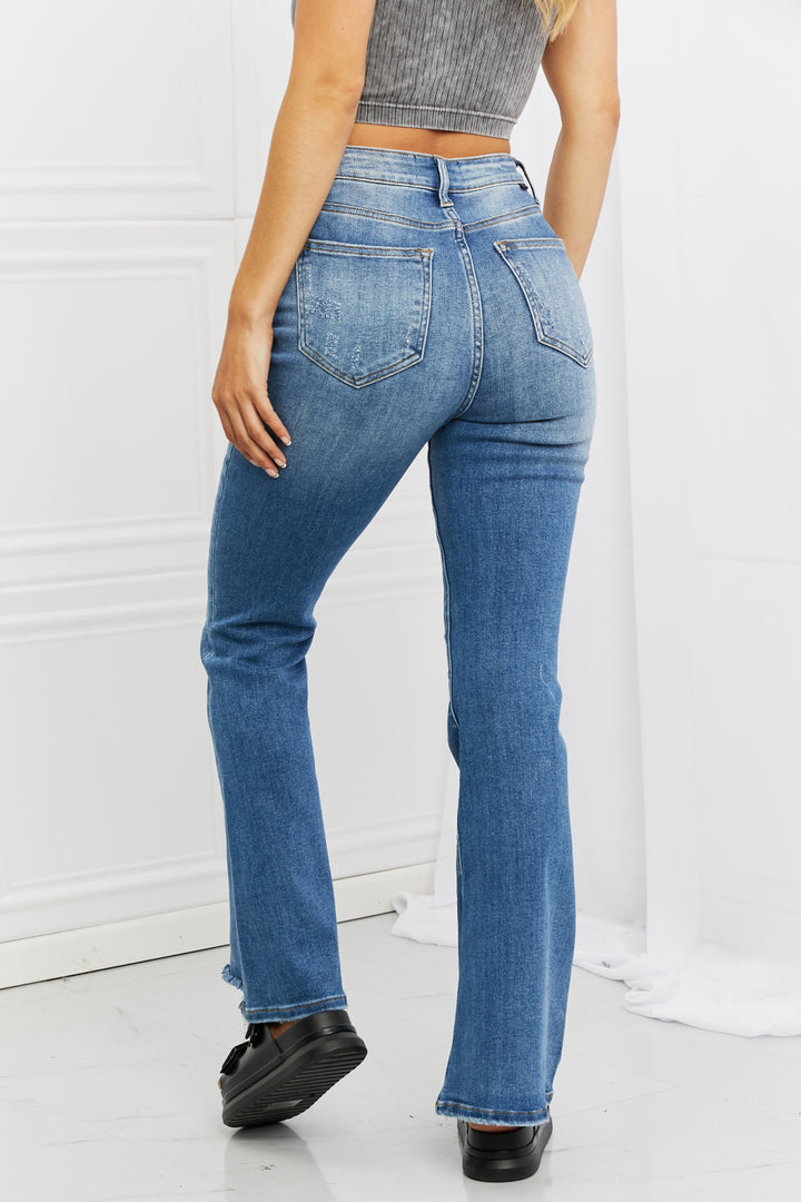 RISEN Full Size Iris High Waisted Flare Jeans - bertofonsi