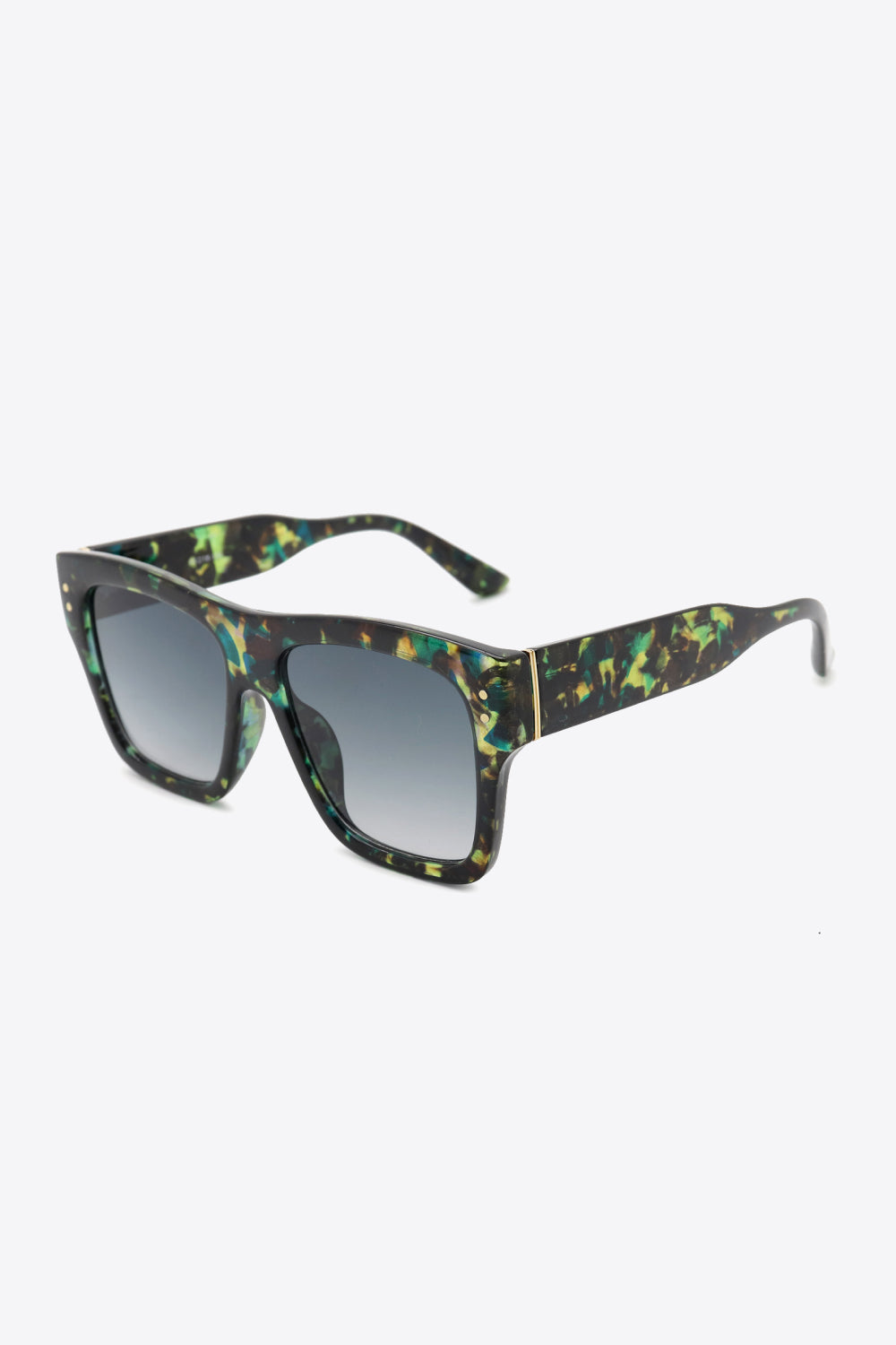 UV400 Patterned Polycarbonate Square Sunglasses - bertofonsi