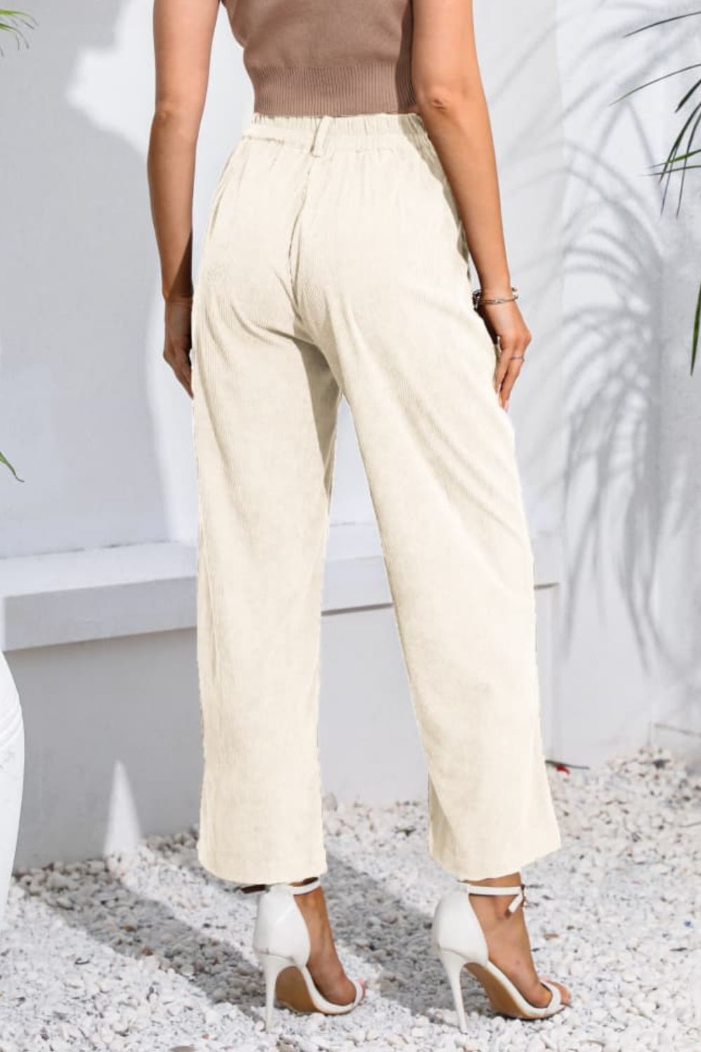 Buttoned  Straight Hem Long Pants - bertofonsi