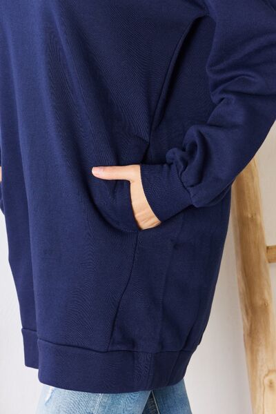 Zenana Oversized Round Neck Long Sleeve Sweatshirt - bertofonsi
