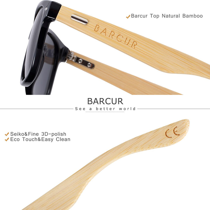 BARCUR Pink Sunglasses Wood Bamboo Sun Glasses Women Fashion Mirror Eyewear Man Brand Designer - bertofonsi