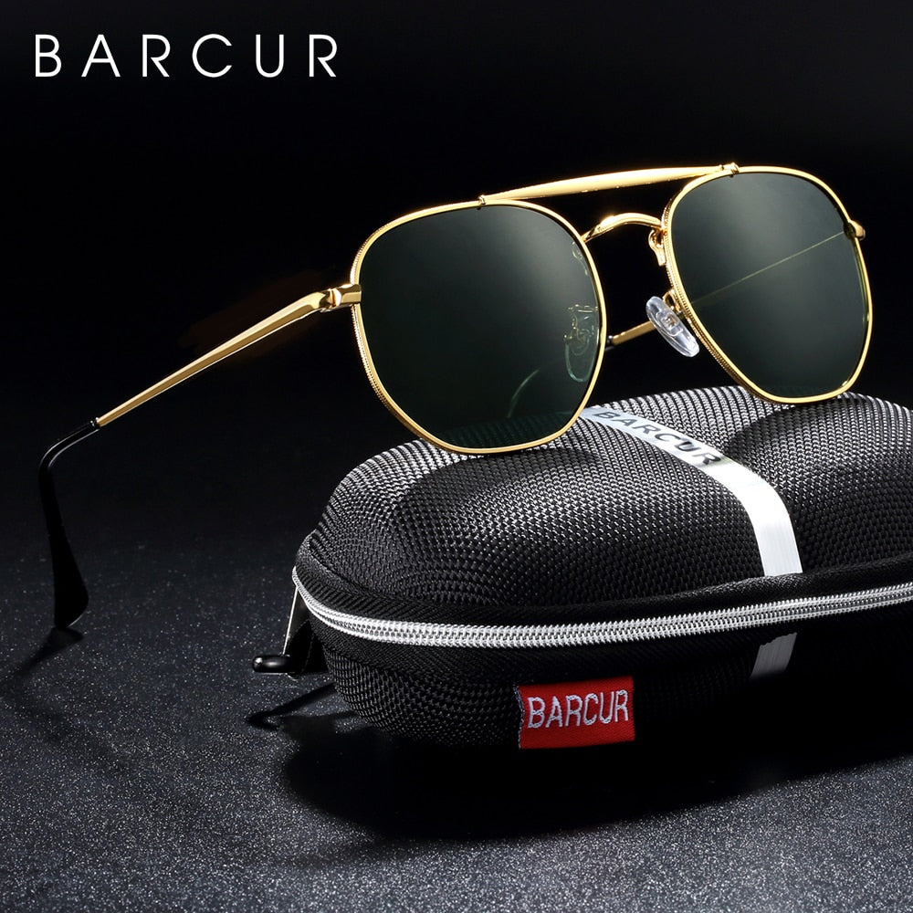 BARCUR Original Square Sunglasses For Men Polarized Women Hexagon Sun Glasses Oculos De Sol Gafas Lunette De soleil femme - bertofonsi