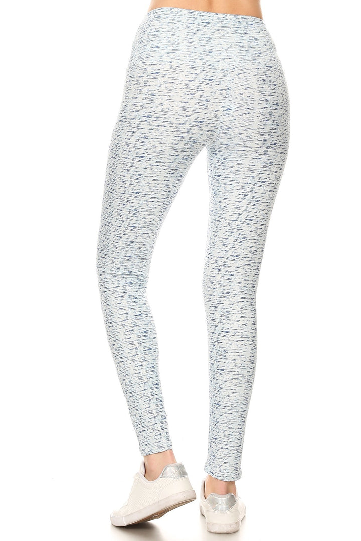 5-inch Long Yoga Style Banded Lined Multi Printed Knit Legging With High Waist - bertofonsi