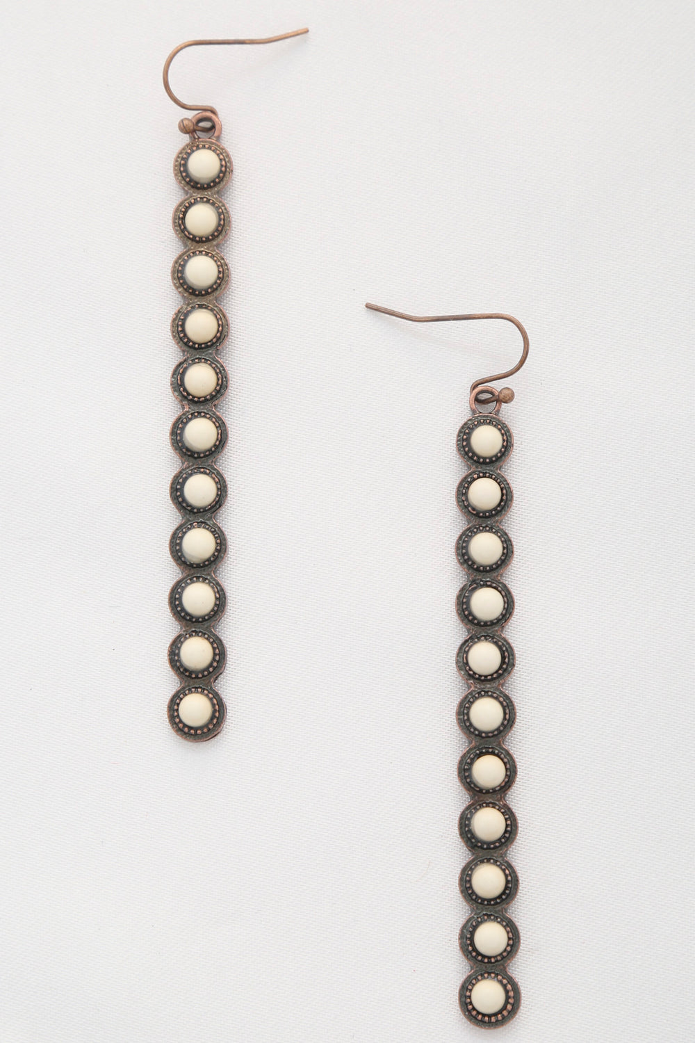 Rodeo Western Round Bead Pattern Metal Dangle Earring - bertofonsi