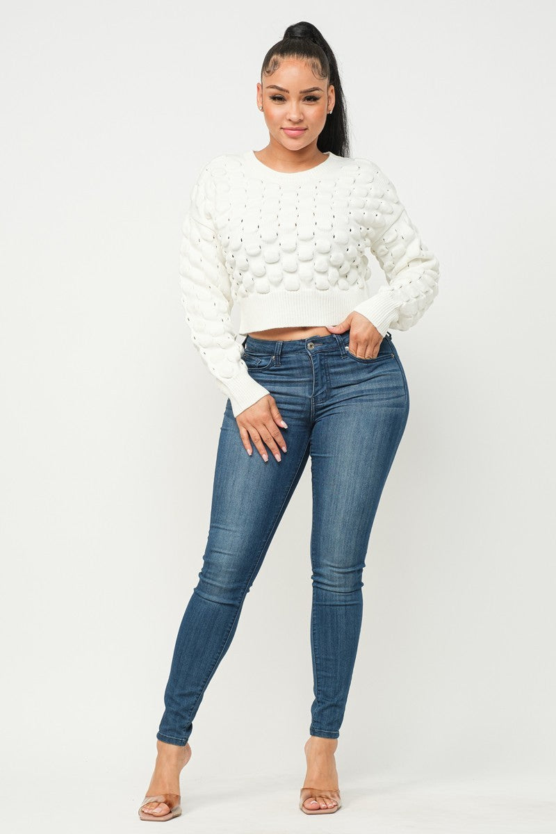 Checker Sweater Top - bertofonsi