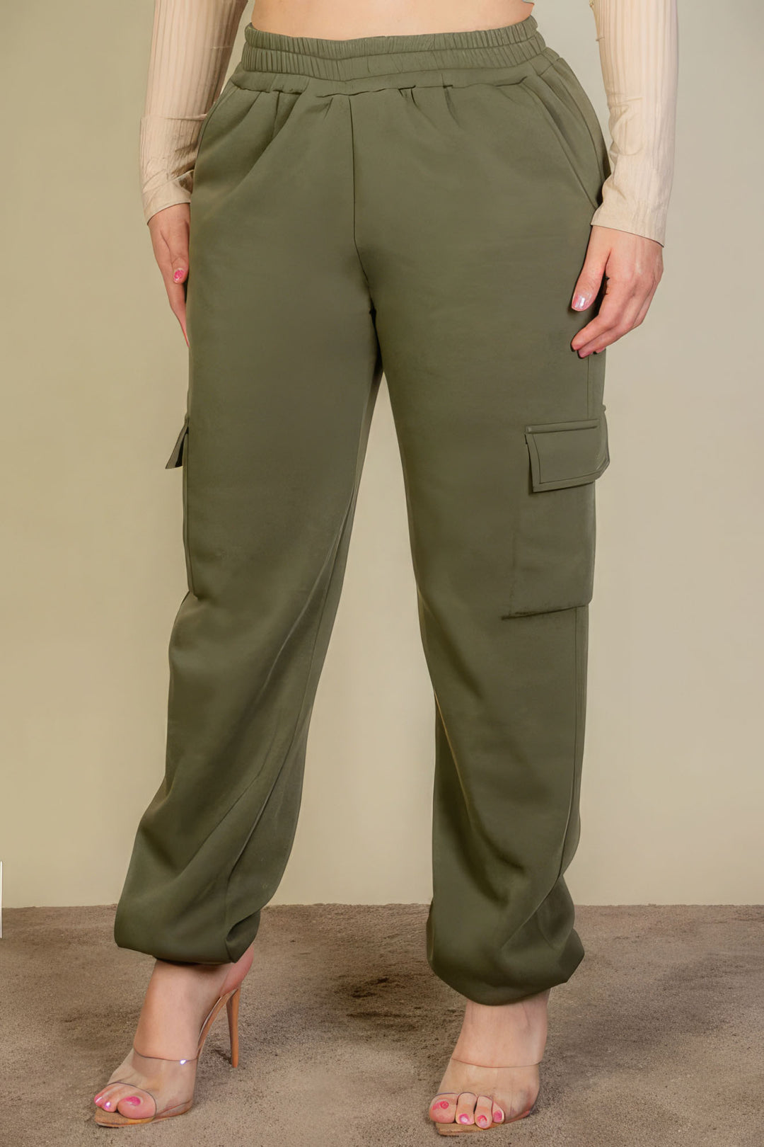 Plus Size Side Pocket Drawstring Waist Sweatpants - bertofonsi