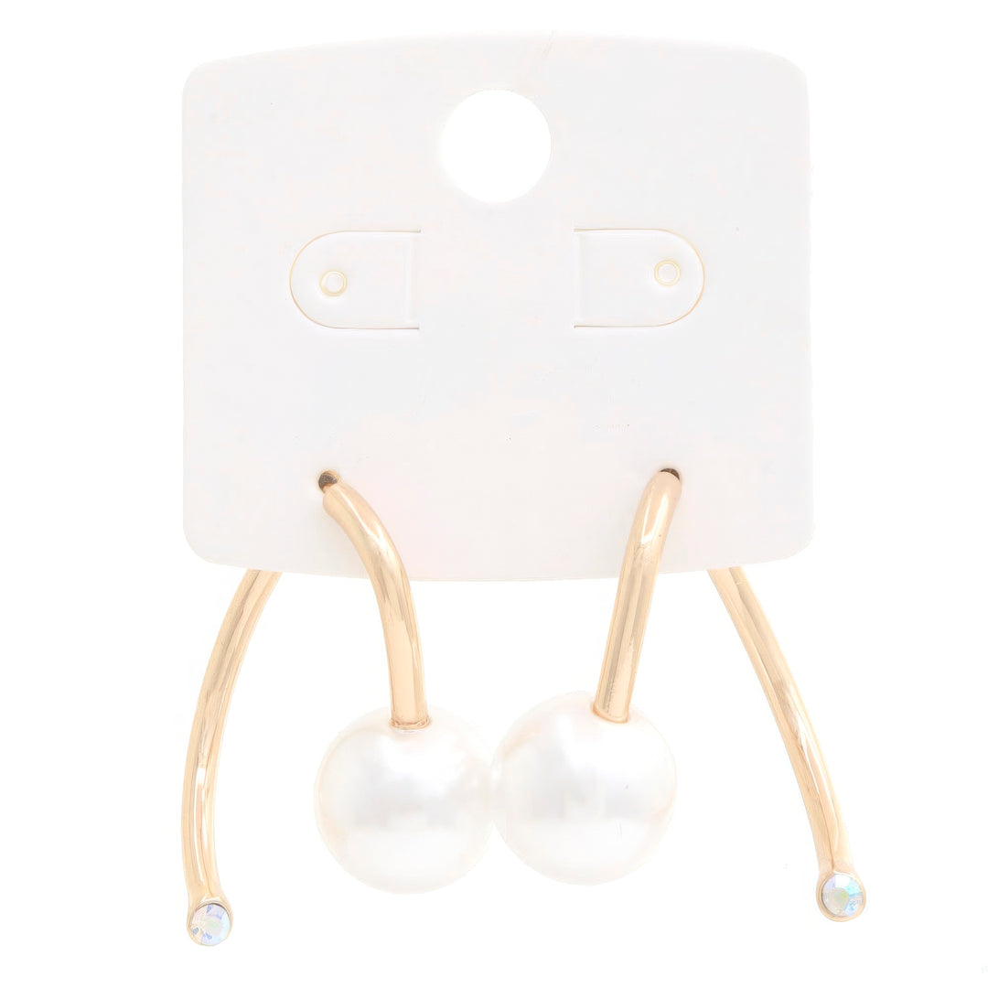 Pearl Bead Metal Earring - bertofonsi