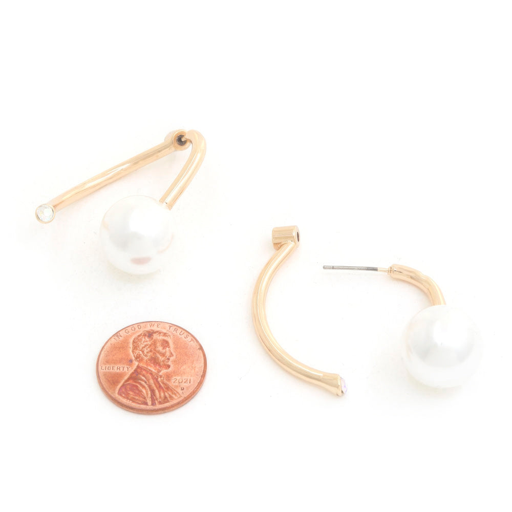 Pearl Bead Metal Earring - bertofonsi