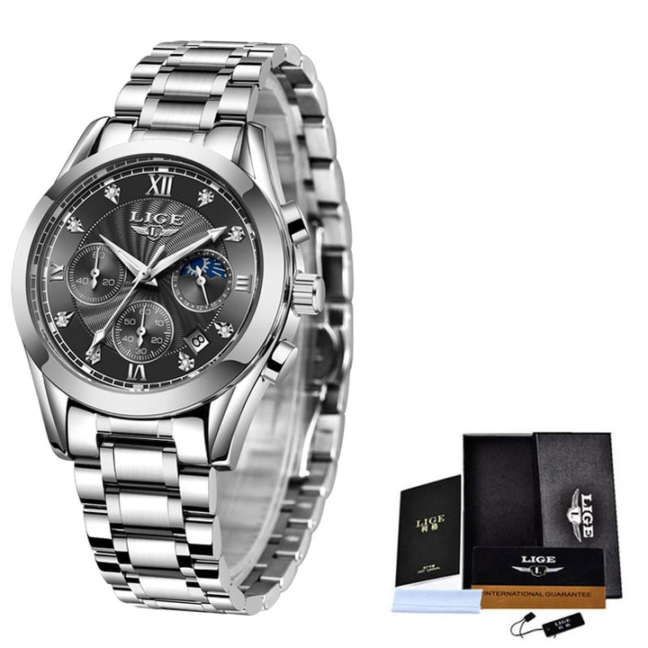 New LIGE Gold Women Watch Business Quartz Watch Ladies Top Brand Luxury Female Wrist Watch Girls Clock Relogio Feminin 2020+Box - bertofonsi