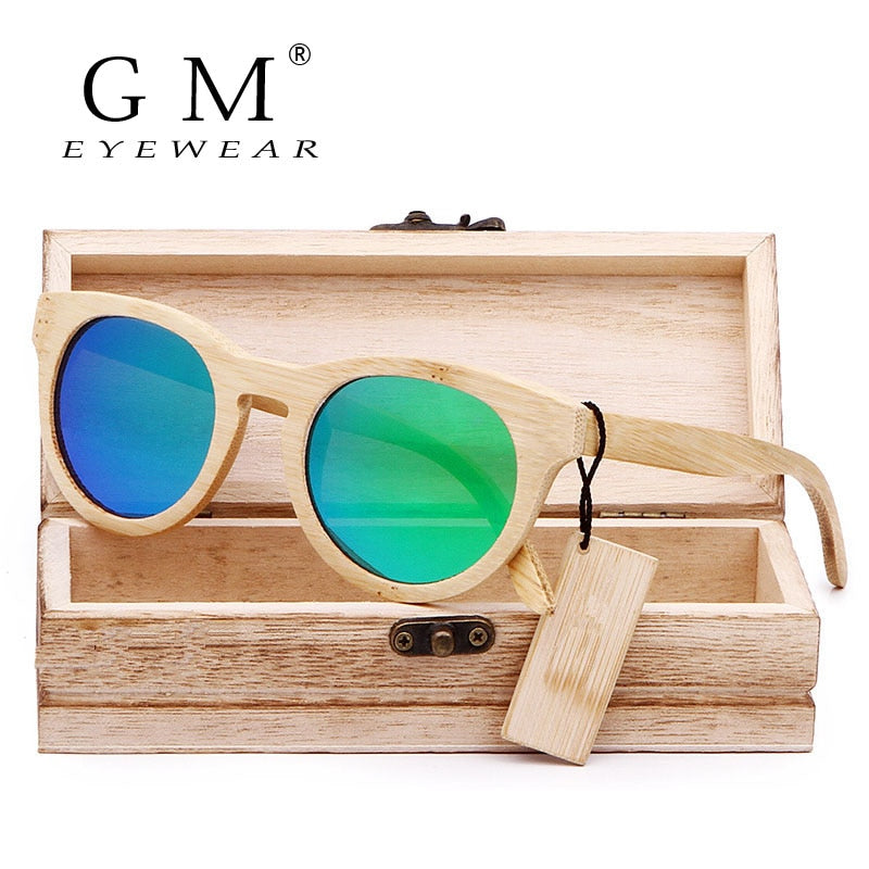 GM Bamboo Sunglasses Men Wooden Sunglasses Women Brand Designer Vintage Wood Sun Glasses Oculos de sol masculino - bertofonsi