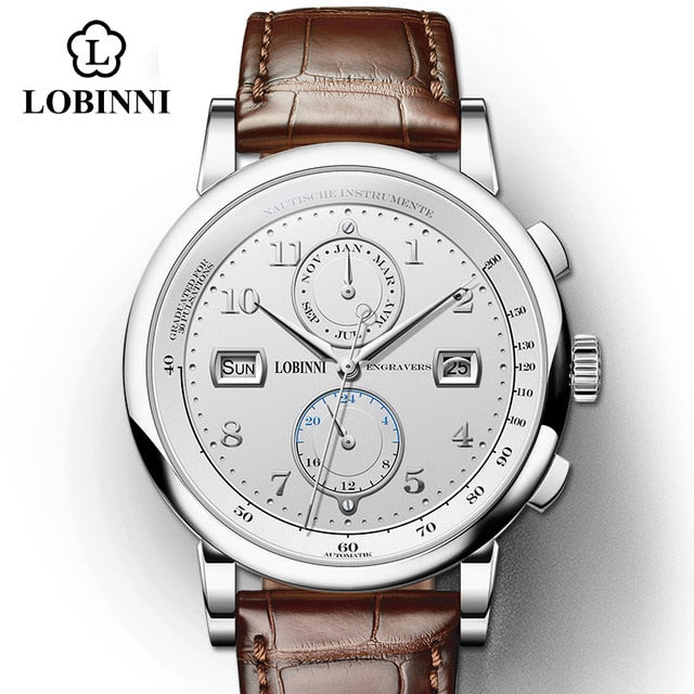 SEAGULL Movement Mechanical Man Watch Automatic Waterproof 50M Male Clock Genuine Leather Business Fashion Masculino Wrist Watch - bertofonsi