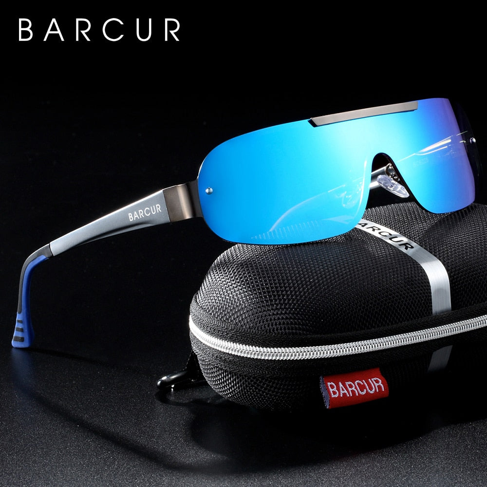 BARCUR Aluminum Magnesium Sunglasses Men Polarized Sun glasses for Men Pilot Sport Eyewear UV400 - bertofonsi