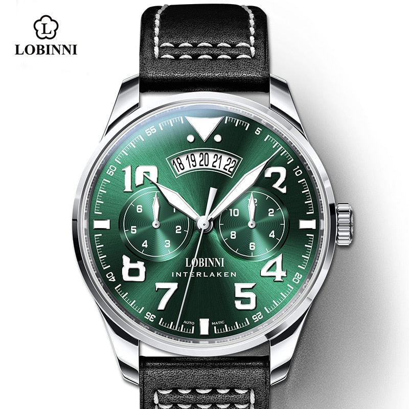 Lobinni New Luxury Brand Automatic Mechanical Men's Watch Sapphire Crystal Stainless Steel Miyota 9122 Waterproof 50MM  Clock - bertofonsi